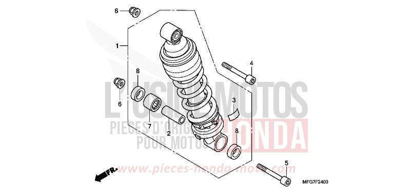KISSEN, HINTEN von Hornet ABS PEARL NIGHTSTAR BLACK (NHA84) von 2009